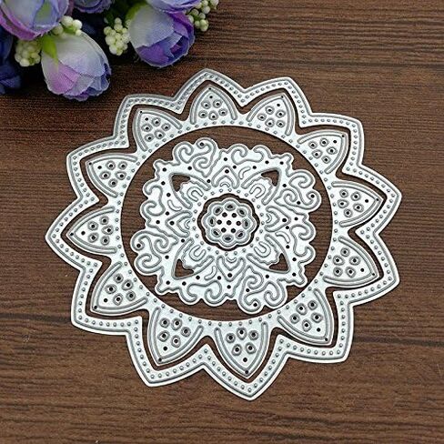 3pcs Flower Doily Metal Die Cuts,Round Rose Flower Cutting Dies Cut Stencils for DIY Scrapbooking Album Decorative Embossing Paper Dies for Card Making in Saudi Arabia