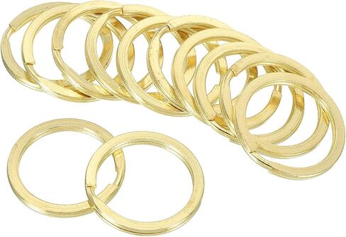 PATIKIL Key Rings for Keychain, 12 Pack 35mm Dia Brass O Ring Round Flat Split Key Ring Loop Buckles for Leather Craft Purse Bag in Saudi Arabia