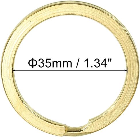 PATIKIL Key Rings for Keychain, 12 Pack 35mm Dia Brass O Ring Round Flat Split Key Ring Loop Buckles for Leather Craft Purse Bag in Saudi Arabia