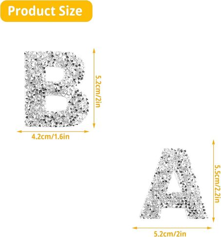 36 قطعة من رقع ارقام لامعة مرصعة بحجر الراين على حروف A-Z لامعة 0-9 لتزيين الملابس والشنط والقبعات والحرف اليدوية in Kuwait