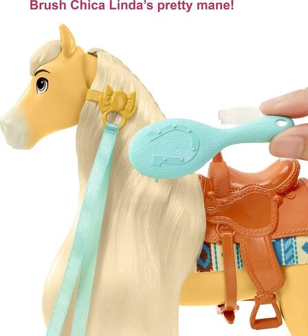 سبيريت مجموعة تماثيل حصان ميراديرو تشيكا ليندا غير مضغوط مع رجل طويل للتصميم واكسسوارات دقيقة للافلام، لعبة اطفال GXF71 in Kuwait