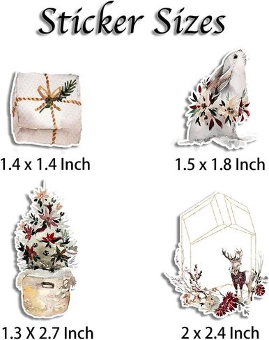 ملصقات سلسلة ألوها صن وايت وينتر للمخطط (50 قطعة) | شارات عيد الميلاد بألوان مائية مقاومة للماء لمجلة رصاصة، بطاقة سجل القصاصات مما يجعلها مثالية لزجاجة المياه والكمبيوتر المحمول وهدايا السفر in Kuwait