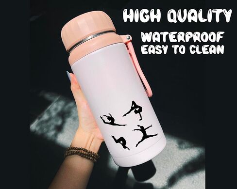 Gymnastics Poses Sticker Pack - Cute Stickers - Gymnastics Gifts for Girls - Water Bottle Stickers- Car Sticker - Laptop Stickers - Stickers for Party Bags (18cm x 9cm Sheet, Black) in Kuwait