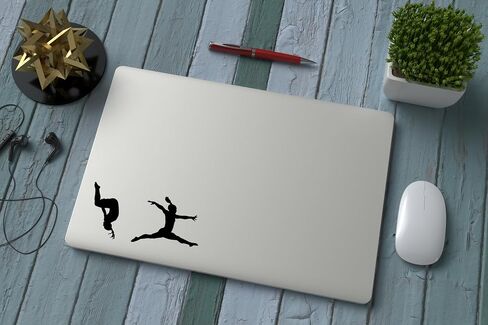 Gymnastics Poses Sticker Pack - Cute Stickers - Gymnastics Gifts for Girls - Water Bottle Stickers- Car Sticker - Laptop Stickers - Stickers for Party Bags (18cm x 9cm Sheet, Black) in Kuwait