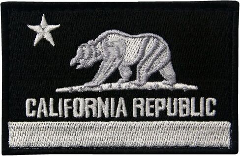 EmbTao California Tactical Embroidered Applique Fastener Hook&Loop Patch - White & Black in Saudi Arabia