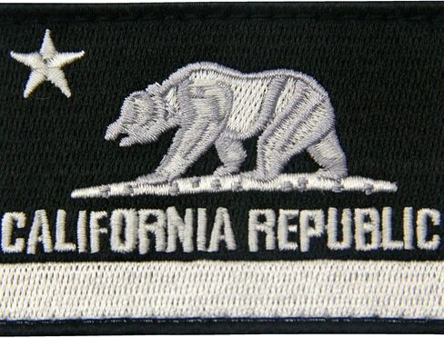 EmbTao California Tactical Embroidered Applique Fastener Hook&Loop Patch - White & Black in Saudi Arabia