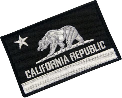 EmbTao California Tactical Embroidered Applique Fastener Hook&Loop Patch - White & Black in Saudi Arabia