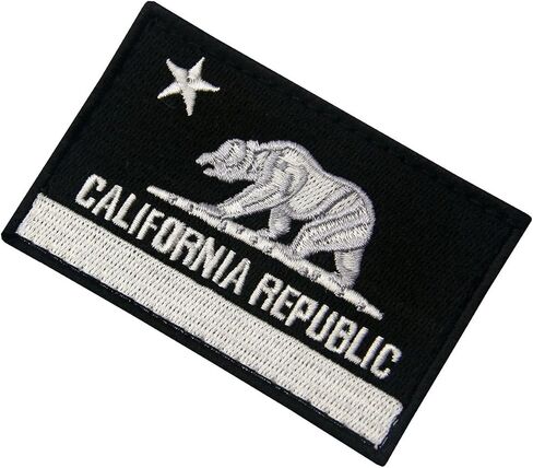 EmbTao California Tactical Embroidered Applique Fastener Hook&Loop Patch - White & Black in Saudi Arabia