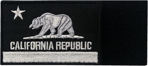 EmbTao California Tactical Embroidered Applique Fastener Hook&Loop Patch - White & Black in Saudi Arabia