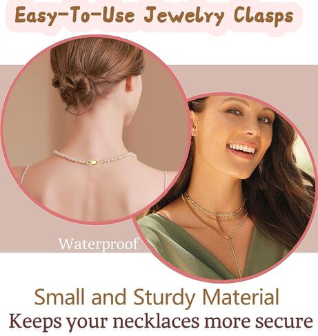 Kcctoo Double Lobster Claw Clasp with Closed Jump Rings 14K Gold Necklace Clasps and Closures Bracelet Extender for DIY Jewelry, Made in Italy in Saudi Arabia