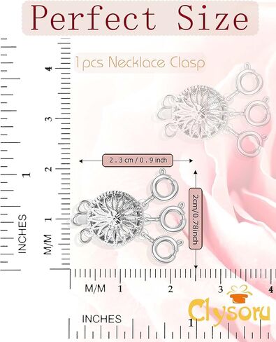 مشبك فاصل للقلادة للنساء من الذهب والفضة عيار 14 قيراط خال من التشابك، مشبك قفل مجوهرات امان محول سلسلة موسع (1 قطعة فضية اللون) in Kuwait