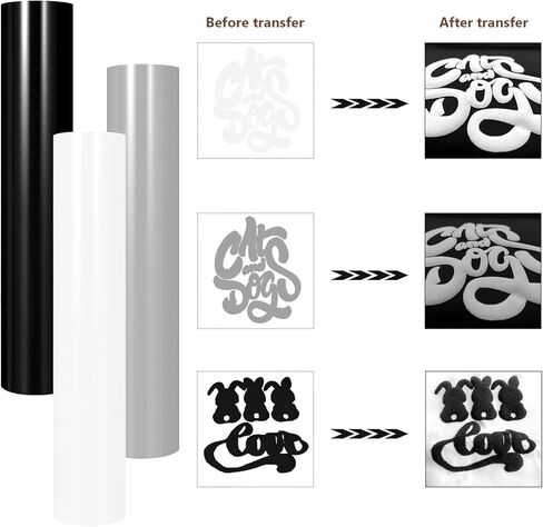 نفخة مكواة الفينيل المنقولة بالحرارة على لفة الفينيل HTV لآلة القطع، الضغط الحراري - سهلة القطع لفافة الفينيل بالتسامي الحراري (9 ورق، 10 بوصة × 12 بوصة) in Kuwait