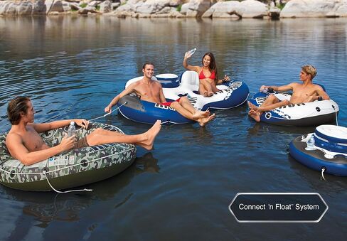 Intex River Run Connect 1 Person Floating Tube, Blue (2 Pack) & 2 Person Tube in Saudi Arabia