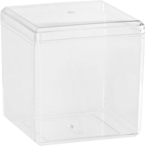 Hammont Clear Acrylic Boxes - 12 Pack - 3"x3"x3" - Cube with Bevel Edges Lucite Boxes for Gifts, Weddings, Party Favors, Treats, Candies & Accessories, Plastic Storage Boxes in Saudi Arabia