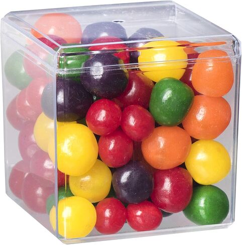 Hammont Clear Acrylic Boxes - 12 Pack - 3"x3"x3" - Cube with Bevel Edges Lucite Boxes for Gifts, Weddings, Party Favors, Treats, Candies & Accessories, Plastic Storage Boxes in Saudi Arabia