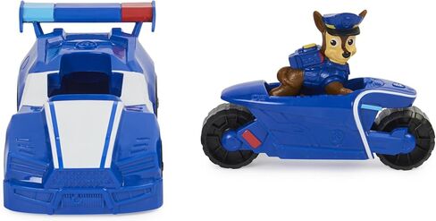 Paw Patrol Chase Mini Movie Vehicle Set 2 in 1 Car & Motorcycle Plus Chase Character in Saudi Arabia