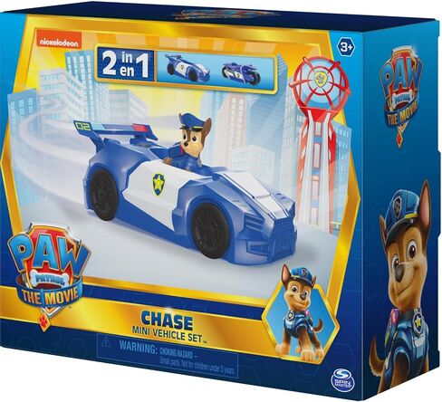 Paw Patrol Chase Mini Movie Vehicle Set 2 in 1 Car & Motorcycle Plus Chase Character in Saudi Arabia