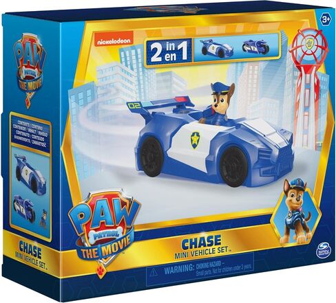 Paw Patrol Chase Mini Movie Vehicle Set 2 in 1 Car & Motorcycle Plus Chase Character in Saudi Arabia