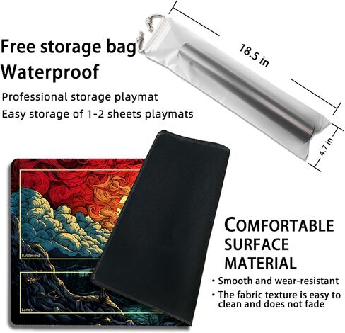 Playmat for MTG, with Free Storage Bags,Game Mat 24 x 14 inches, TCG and Board Game Mats for Cards (with Zones,Magic Mat 9) in Kuwait