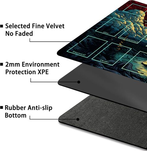 Playmat for MTG, with Free Storage Bags,Game Mat 24 x 14 inches, TCG and Board Game Mats for Cards (with Zones,Magic Mat 9) in Kuwait