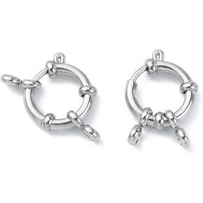 UR URLIFEHALL 10Pcs 16mm Stainless Steel Color 304 Stainless Steel Spring Ring Clasps Ring Necklace Link Connector for Necklace Bracelet Jewelry Making in Kuwait