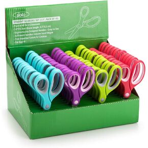 Doto Kids Scissors (48 Count Teacher Pack, Rounded-tip, 5.6 Inch) - 5.6’’ Soft Touch Blunt School Student Scissors Shears DT-003- (Pack of 48) DT-003-E in Saudi Arabia