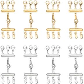 UNICRAFTALE 8 Pcs 2 Colors Necklace Layering Clasps 304 Stainless Steel Multi Strand Clasps with Lobster Claw Clasps Golden Stainless Steel Color Multiple Necklace Connectors for Womens Jewelry in Saudi Arabia