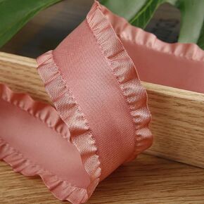 Double Ruffle Ribbon 1 Inch 10 Yards Dark Green