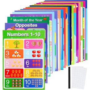 20 ملصق تعليمي كبير للأطفال الصغار، ملصق ABC مقاس 40.64 × 27.94 سم للفصول المدرسية، ملصقات تعليمية لغرفة اللعب والمدرسة المنزلية للأطفال، ملصقات ما قبل المدرسة للجدران (مع نقطة غراء وملصقات) in Kuwait