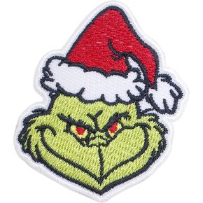 PITAI Grinch عيد الميلاد الحديد على بقع المطرزة التصحيح شارة الحديد على خياطة على الملابس الزخرفية تي شيرت جان إصلاح زين شعار in Kuwait