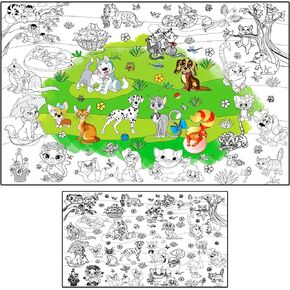 ALEX Art, Giant Coloring Poster for Wall - Princess Huge Posters to Color on Table Floor - Big Giant Coloring Pages for Kids - Oversized Large Sheets Jumbo Size 38.5" x 26"