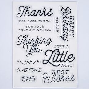 Kwan Crafts Words Thanks for Everything Happy Birthday Thinking of You Clear Stamps for Card Making Decoration and DIY Scrapbooking 3050616 in Kuwait