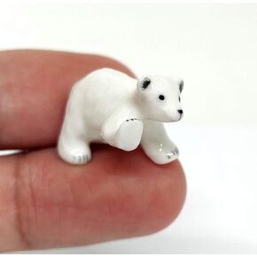 Polar Bear Micro Tiny Dollhouse Figurines Ceramic Hand Painted Animals Collectible Small Gift Home Garden Decor (Polar) in Kuwait