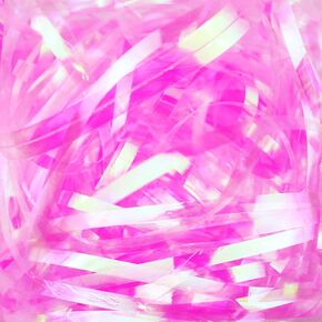 JINZOFLY Iridescent Paper Shred Filler, 100 Grams Sparkly shredded paper filler for Gift Baskets Gift Box Filler Confetti Raffia Paper for Easter Basket Gift Packaging Filling