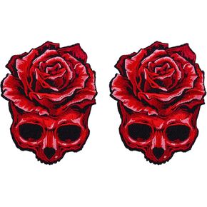 رقعة مطرزة عالية الجودة تثبت بالكي عليها شعار وردة على شكل جمجمة للجاكيتات وحقائب الظهر والجينز والملابس، لافتة رياضية in Kuwait