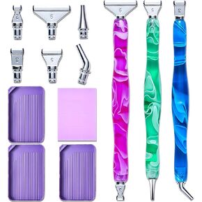 AOEUSLL 5d Diamond Painting Pen with Diamond Painting Trays, Diamond Painting Accessories, Diamond Pen, Diamond Art Pens, Diamond Art Accessories and Tools (24pcs) in Kuwait