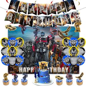2023 Rescue Robot Birthday Party Supplies and Decorations, Anime Trans-Robot Birthday Party Set Include Banner, Cake Topper, Balloon, Cupcake Topper, Backdrop, Adventure Theme Party Decor for Kids in Saudi Arabia