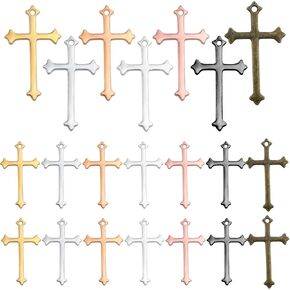 105 قطع 7 ألوان قلادة صليب صغيرة سحر سبيكة دينية صليب متدلى قلائد ل DIY قلادة سلاسل المفاتيح صنع المجوهرات هدايا يدوية ، 23 × 14 مم ، معدن, معدن in Kuwait