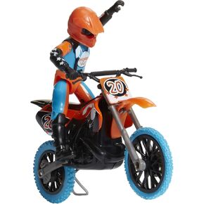 ام اكس اس مجموعة العاب موتوكروس بايك تويز موتو اكستريم سبورتس، دراجة وراكب مع اصوات اس اف اكس من جاكس باسيفيك - 20 راكب برتقالي وازرق للاطفال من سن 5 سنوات فما فوق in Kuwait