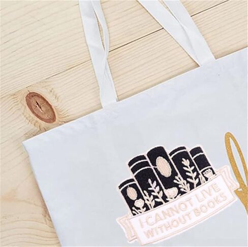 لا أستطيع العيش بدون كتب، خياطة/كي على رقعة التطريز، أزياء الرسوم المتحركة، عشاق الكتب، شارات صلبة للسترات، الجينز، حقيبة الظهر، القماش، حقيبة طية صدر السترة، قبعة، هدية للقراء، محبي الكتب، الطلاب in Kuwait