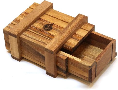 Cargo: Secret Puzzle Box for Money or Gift Card Gift: Hidden & Secret Compartments Wooden Puzzle Boxes Christmas Stocking Filler Lock and Stash Boxes in Kuwait