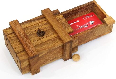 Cargo: Secret Puzzle Box for Money or Gift Card Gift: Hidden & Secret Compartments Wooden Puzzle Boxes Christmas Stocking Filler Lock and Stash Boxes in Kuwait