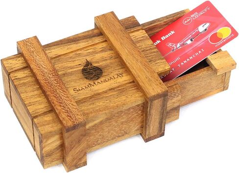 Cargo: Secret Puzzle Box for Money or Gift Card Gift: Hidden & Secret Compartments Wooden Puzzle Boxes Christmas Stocking Filler Lock and Stash Boxes in Kuwait