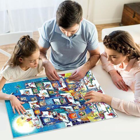 لغز 1000 قطعة للبالغين كريسماس من أحجية تركيب صور للأطفال نشاط أسري مرح للأولاد والبنات والرجال والنساء مقاس اللغز: 60.9 × 49.7 سم in Kuwait