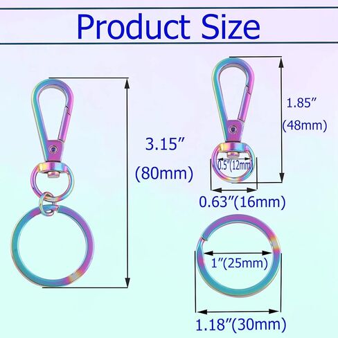 مجموعة مشابك مخلب جراد البحر الذهبية - خطاف معدني دوار مع حلقات مفاتيح مسطحة منفصلة ومحفظة لحقائب اليد والمجوهرات DIY (ذهبي 24 قطعة) in Kuwait