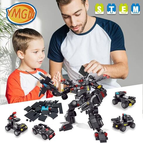 YMGN 51 في 1 مجموعة بناء روبوت للأطفال مجموعة ألعاب البناء الجذعية للأولاد 8-12 مشاريع العلوم والتكنولوجيا والهندسة والرياضيات بناء مكعبات البناء هدايا للأولاد والأطفال في سن 6 7 8 9 10 11 12 سنة in Kuwait