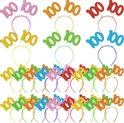 عصابة رأس Taiyin 100 يوم من المدرسة لامعة 100 رأس من 100 قطعة من إكسسوارات الحفلات للأطفال (24 قطعة) in Kuwait