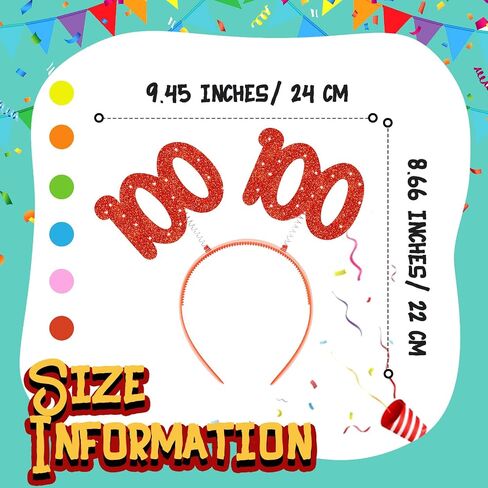 عصابة رأس Taiyin 100 يوم من المدرسة لامعة 100 رأس من 100 قطعة من إكسسوارات الحفلات للأطفال (24 قطعة) in Kuwait