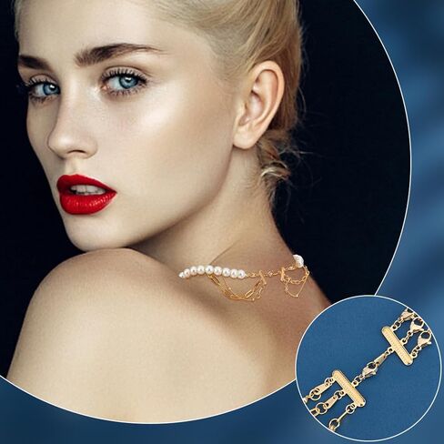 UNICRAFTALE 8 Pcs 2 Colors Necklace Layering Clasps 304 Stainless Steel Multi Strand Clasps with Lobster Claw Clasps Golden Stainless Steel Color Multiple Necklace Connectors for Womens Jewelry in Saudi Arabia