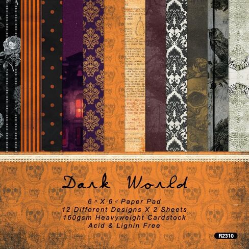 Happy Halloween Theme Dot Scrapbook, DIY Album Scrapbook Paper, Silent Castle Greeting Card Making Background Paper Craft Supplies Painting Decoration Travel Diary Paper 6"x6" (2310) in Kuwait